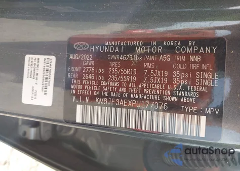 2023 Hyundai Tucson Xrt from USA, damaged, VIN KM8JF3AEXPU177376